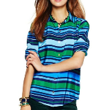 Multicolor Striped Silk Shirt | Lagoon