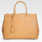 Saffiano Lux Double-Zip Tote Bag