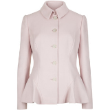 Bracti Wool Peplum Coat | Pale Pink