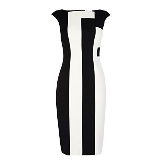 Vertical Stripe Panelled Dress