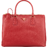 Saffiano Double-Zip Executive Tote Bag, Red