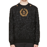 Brocade Bee And Crown Embroidery Pullover | Black